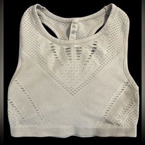 ALO Yoga Gray Textured Cut-Out Tank Top